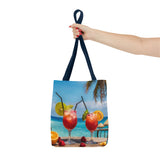 Summer Design 08 on Floral Tote Bag - Stylish Eco-Friendly Shopping Bag for Everyday Use
