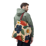 Summer Design 03 on Floral Tote Bag - Stylish Eco-Friendly Shopping Bag for Everyday Use