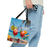 Summer Design 08 on Floral Tote Bag - Stylish Eco-Friendly Shopping Bag for Everyday Use