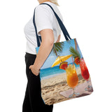 Summer Design 09 on Floral Tote Bag - Stylish Eco-Friendly Shopping Bag for Everyday Use