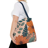 Summer Design 02 on Floral Tote Bag - Stylish Eco-Friendly Shopping Bag for Everyday Use