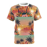 Summer Design 06 on Floral Unisex Cut & Sew Tee - Vibrant Garden Design for Everyday Wear