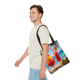 Summer Design 07 on Floral Tote Bag - Stylish Eco-Friendly Shopping Bag for Everyday Use