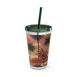 Summer Design 05 on Sunsplash Tumbler with Straw, 16oz
