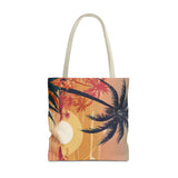 Summer Design 06 on Floral Tote Bag - Stylish Eco-Friendly Shopping Bag for Everyday Use