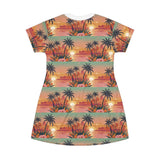 Summer Design 06 on Floral T-Shirt Dress – Boho Chic Style for Everyday Comfort