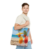 Summer Design 09 on Floral Tote Bag - Stylish Eco-Friendly Shopping Bag for Everyday Use