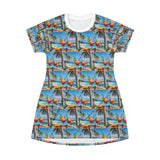 Summer Design 08 on Floral T-Shirt Dress – Boho Chic Style for Everyday Comfort