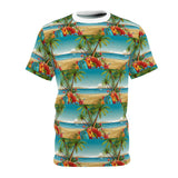 Summer Design 10 on Floral Unisex Cut & Sew Tee - Vibrant Garden Design for Everyday Wear