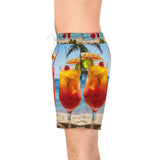 Summer Design 07 on Men's Floral Print Swim Shorts - Perfect for Summer Beach Days
