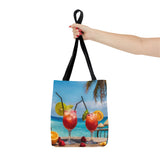 Summer Design 08 on Floral Tote Bag - Stylish Eco-Friendly Shopping Bag for Everyday Use