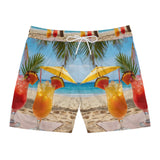 Summer Design 09 on Men's Floral Print Swim Shorts - Perfect for Summer Beach Days