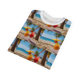 Summer Design 09 on Floral Unisex Cut & Sew Tee - Vibrant Garden Design for Everyday Wear