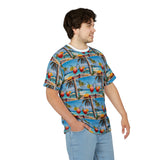 Summer Design 08 on Floral Unisex Cut & Sew Tee - Vibrant Garden Design for Everyday Wear