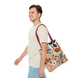 Summer Design 01 on Floral Tote Bag - Stylish Eco-Friendly Shopping Bag for Everyday Use