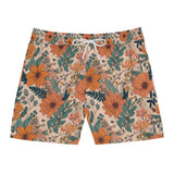 Summer Design 02 on Men's Floral Print Swim Shorts - Perfect for Summer Beach Days