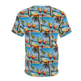 Summer Design 08 on Floral Unisex Cut & Sew Tee - Vibrant Garden Design for Everyday Wear