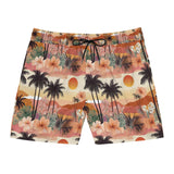 Summer Design 04 on Men's Floral Print Swim Shorts - Perfect for Summer Beach Days