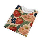 Summer Design 03 on Floral Unisex Cut & Sew Tee - Vibrant Garden Design for Everyday Wear