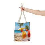 Summer Design 09 on Floral Tote Bag - Stylish Eco-Friendly Shopping Bag for Everyday Use