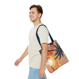 Summer Design 06 on Floral Tote Bag - Stylish Eco-Friendly Shopping Bag for Everyday Use