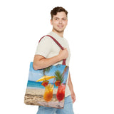 Summer Design 09 on Floral Tote Bag - Stylish Eco-Friendly Shopping Bag for Everyday Use