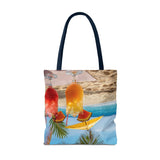 Summer Design 09 on Floral Tote Bag - Stylish Eco-Friendly Shopping Bag for Everyday Use