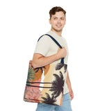 Summer Design 04 on Floral Tote Bag - Stylish Eco-Friendly Shopping Bag for Everyday Use