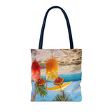 Summer Design 09 on Floral Tote Bag - Stylish Eco-Friendly Shopping Bag for Everyday Use
