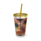 Summer Design 05 on Sunsplash Tumbler with Straw, 16oz