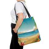 Summer Design 10 on Floral Tote Bag - Stylish Eco-Friendly Shopping Bag for Everyday Use