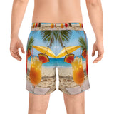 Summer Design 09 on Men's Floral Print Swim Shorts - Perfect for Summer Beach Days