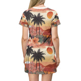 Summer Design 04 on Floral T-Shirt Dress – Boho Chic Style for Everyday Comfort