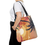 Summer Design 06 on Floral Tote Bag - Stylish Eco-Friendly Shopping Bag for Everyday Use