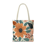 Summer Design 01 on Floral Tote Bag - Stylish Eco-Friendly Shopping Bag for Everyday Use