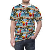 Summer Design 07 on Floral Unisex Cut & Sew Tee - Vibrant Garden Design for Everyday Wear