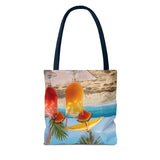 Summer Design 09 on Floral Tote Bag - Stylish Eco-Friendly Shopping Bag for Everyday Use
