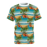 Summer Design 10 on Floral Unisex Cut & Sew Tee - Vibrant Garden Design for Everyday Wear