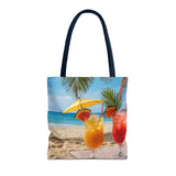 Summer Design 09 on Floral Tote Bag - Stylish Eco-Friendly Shopping Bag for Everyday Use