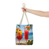 Summer Design 07 on Floral Tote Bag - Stylish Eco-Friendly Shopping Bag for Everyday Use