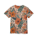 Summer Design 02 on Floral Unisex Cut & Sew Tee - Vibrant Garden Design for Everyday Wear