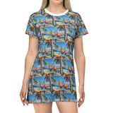Summer Design 08 on Floral T-Shirt Dress – Boho Chic Style for Everyday Comfort