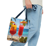 Summer Design 07 on Floral Tote Bag - Stylish Eco-Friendly Shopping Bag for Everyday Use