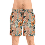 Summer Design 01 on Men's Floral Print Swim Shorts - Perfect for Summer Beach Days