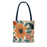Summer Design 01 on Floral Tote Bag - Stylish Eco-Friendly Shopping Bag for Everyday Use