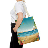 Summer Design 10 on Floral Tote Bag - Stylish Eco-Friendly Shopping Bag for Everyday Use