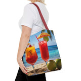 Summer Design 07 on Floral Tote Bag - Stylish Eco-Friendly Shopping Bag for Everyday Use