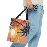 Summer Design 06 on Floral Tote Bag - Stylish Eco-Friendly Shopping Bag for Everyday Use