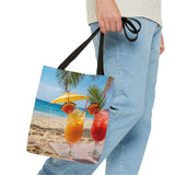 Summer Design 09 on Floral Tote Bag - Stylish Eco-Friendly Shopping Bag for Everyday Use