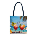 Summer Design 08 on Floral Tote Bag - Stylish Eco-Friendly Shopping Bag for Everyday Use